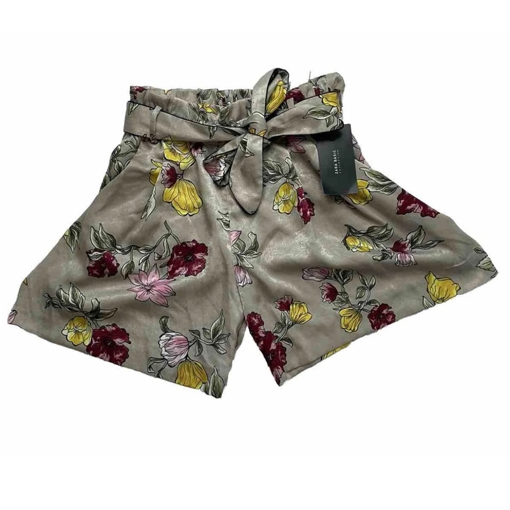 Zara Collection Elastic Waist Floral Shorts Boho Beach Shorts